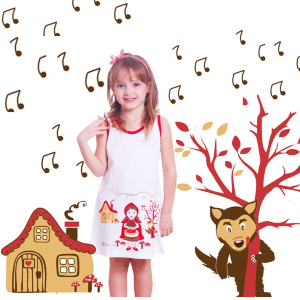 Nightgowns Little Red Riding Hood. Girl Camisole